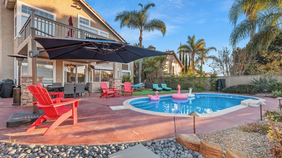 Rancho Penasquitos House | Spacious Canyon-View Retreat - Serene, Family-Friendly, Pool, Sauna & Game Room