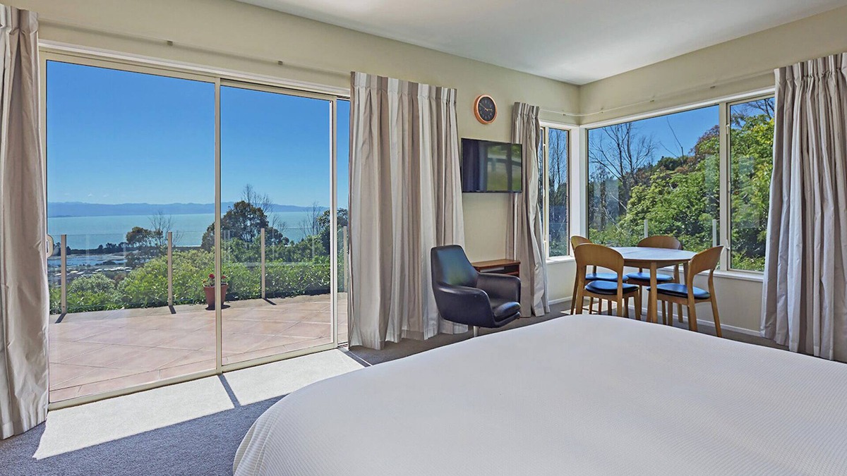 Tahunanui Apartment | Spacious, Comfortable, Sunny Nelson studio with Sea Views!