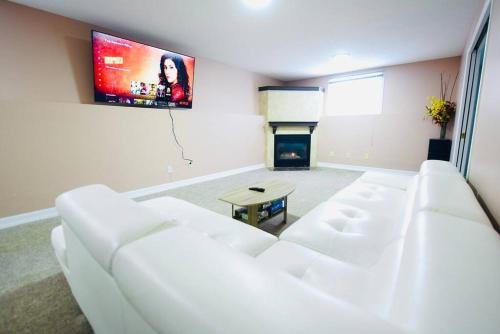 Amherstview Apartment | Spacious Hearth Escape with Natural Light & fireplace
