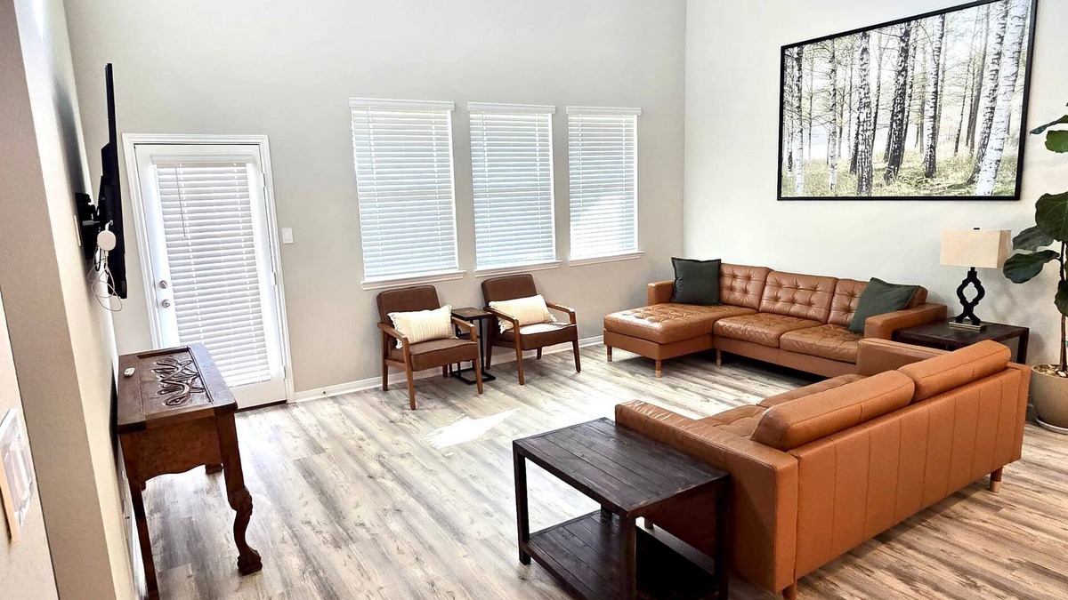 Buda House | Spacious home near Austin with a large backyard perfect for enjoying sunsets.