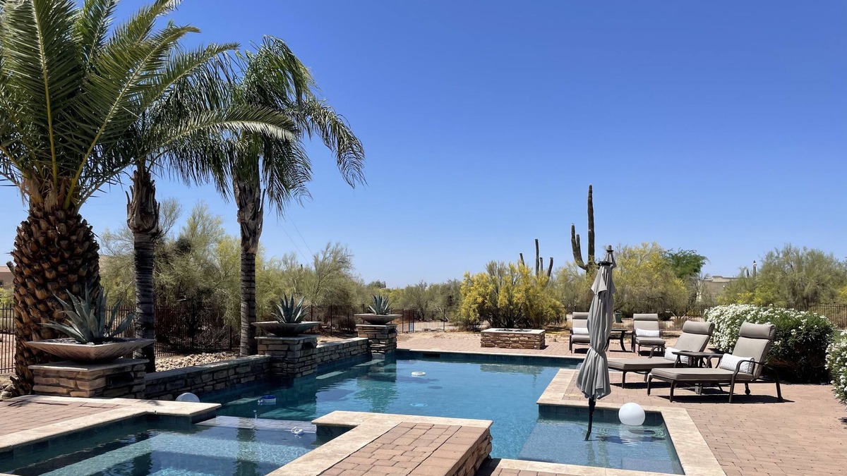 Desert View Village House | Spacious Home, Resort Style Pool area in a private sanctuary like setting