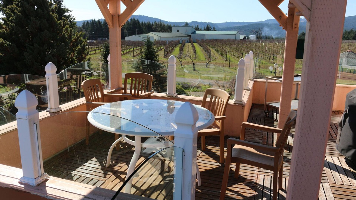 Sheridan House | Spacious home with deck overlooking Willamette Valley., outdoor BBQ and koi pond