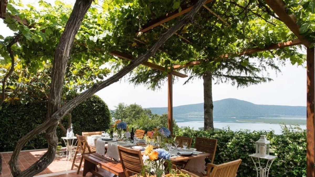 Caprarola Villa | Spacious House for family rental at lake near Rome; Lake View Garden, WiFi, Pool