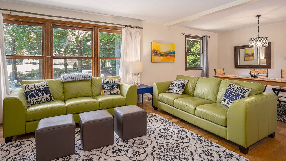 Macatawa House | Spacious house with private pool, badminton, cornhole, firepit, grill, and WiFi
