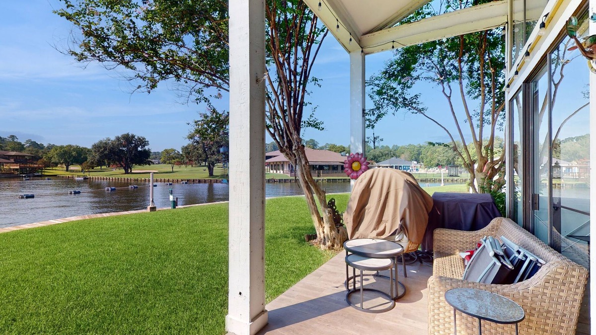 April Sound Condo | Spacious Lake Front Condo, Fish Right Outside the Back Patio