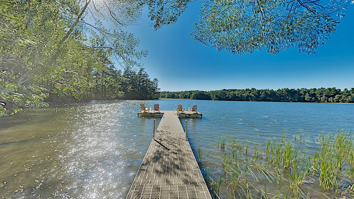 Newcastle House | Spacious lakefront home on lush 5-acre lot with sunny deck & private dock