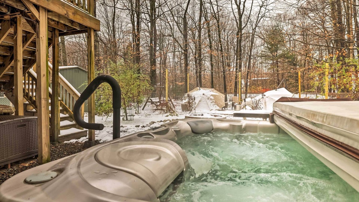 Tunkhannock Township House | Spacious Long Pond Home: Game Room + Hot Tub!