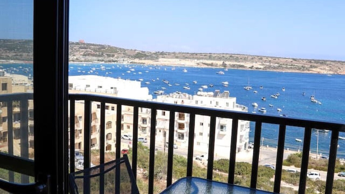 Għadira Apartment | Spacious Mellieha 2BR home with Stunning Sea Views
