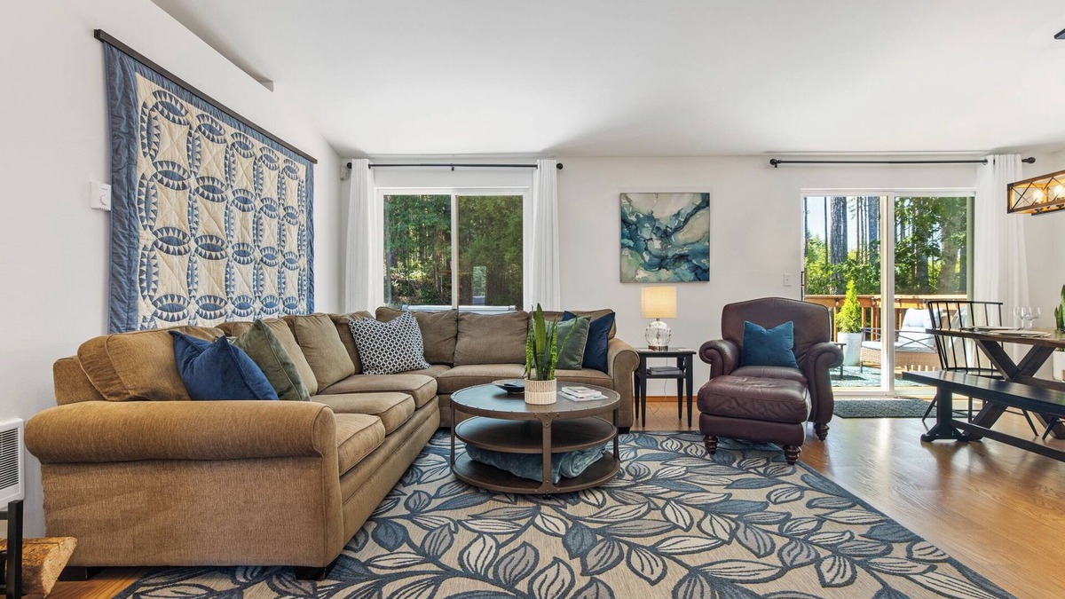 Shelton House | Spacious one level home with a firepit, hot tub and games