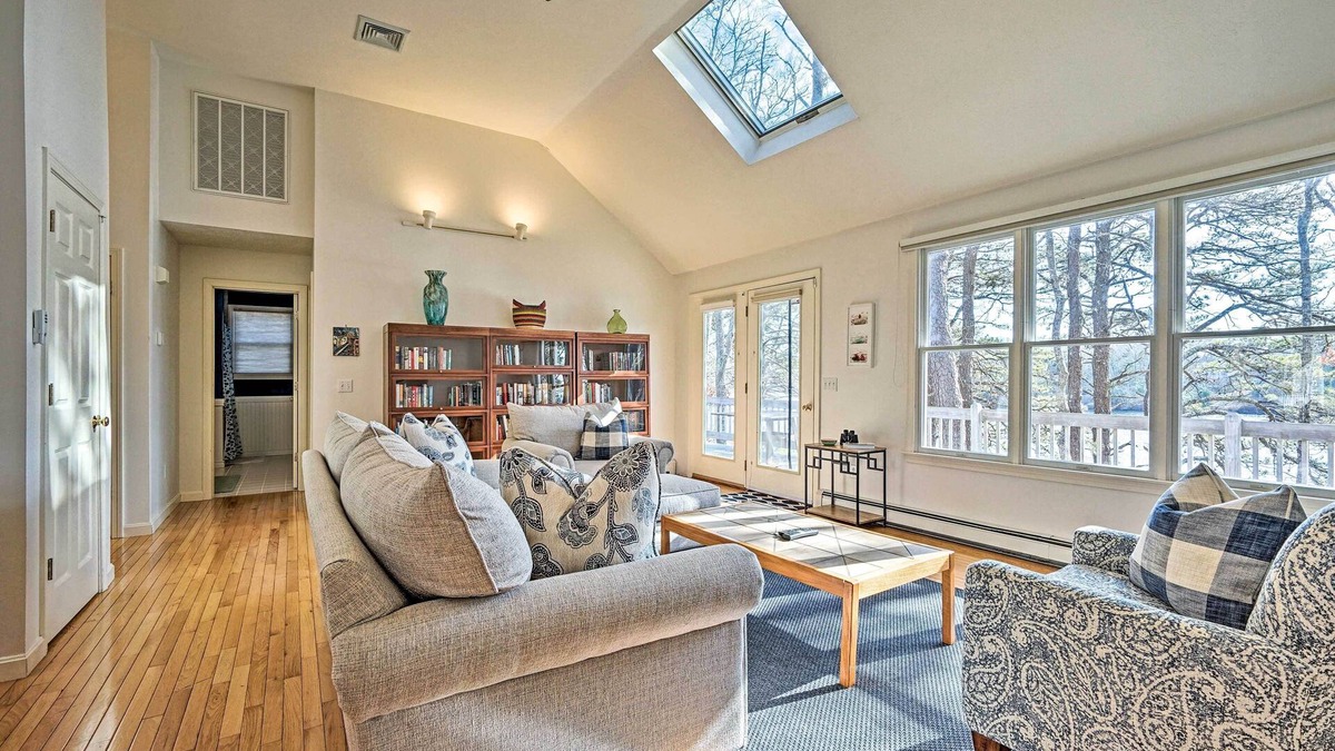 East Falmouth Cottage | Spacious Waterfront Falmouth Home on Jenkins Pond!