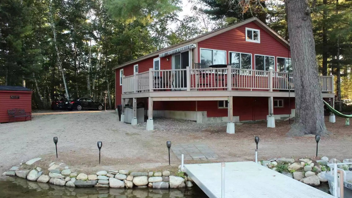 West Newfield House | Sparkling Year Round Waterfront Oasis - Huge Dock, Deck, Level Sandy Water Entry
