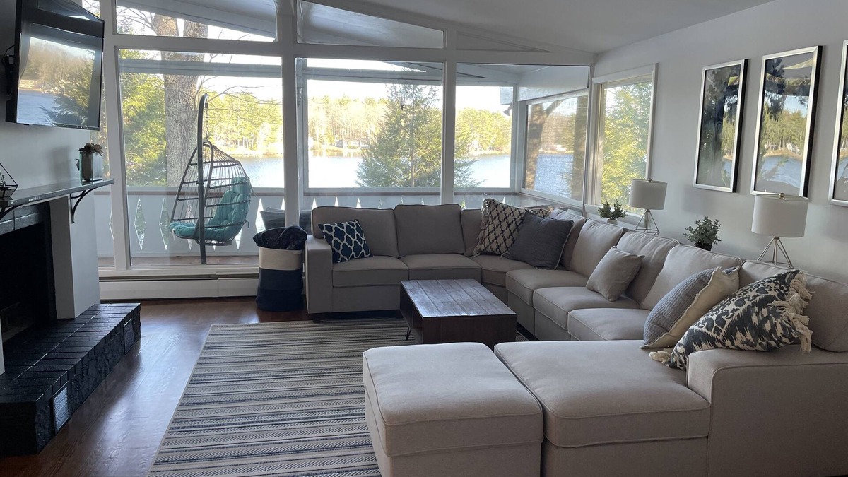 Rindge House | Spectacular lake house with private dock, beach area & gorgeous views