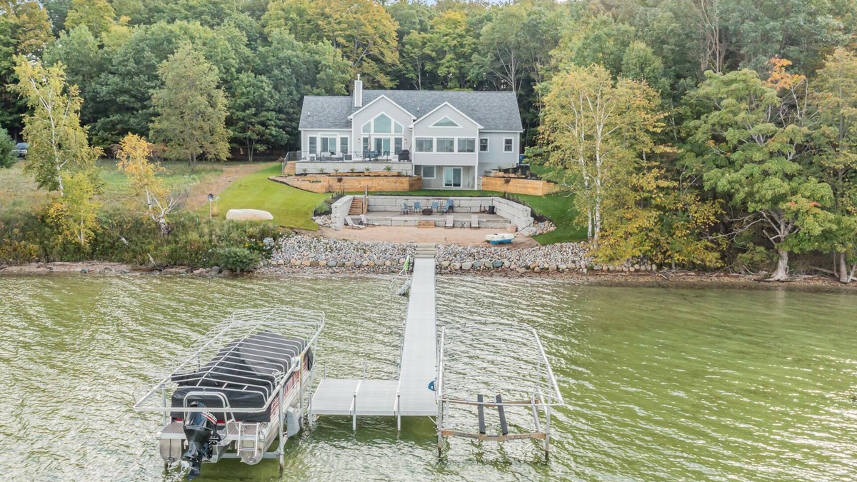 Cheboygan County House | Spectacular sunsets at Burt Lake