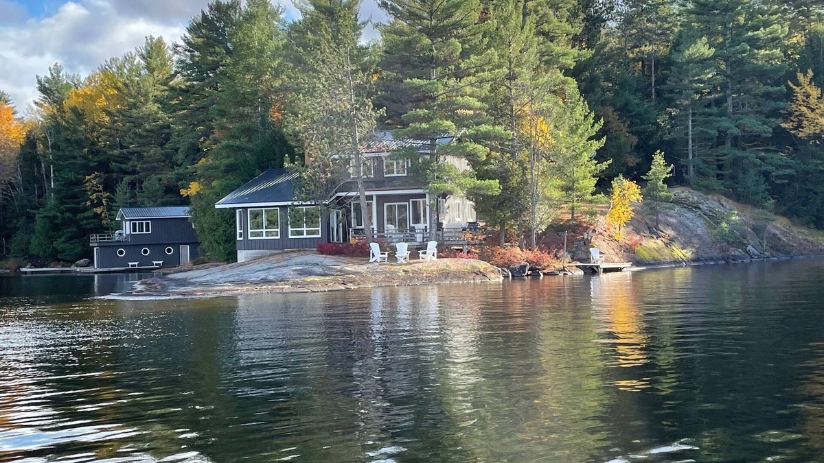 Gravenhurst Cottage | Spectacular View of Lake Muskoka with Guest Cottage above Boathouse