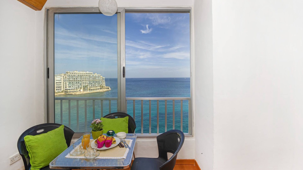 St. Julian's Apartment | Spinola Bay Seafront 3-bedroom Apt with large seafront terrace