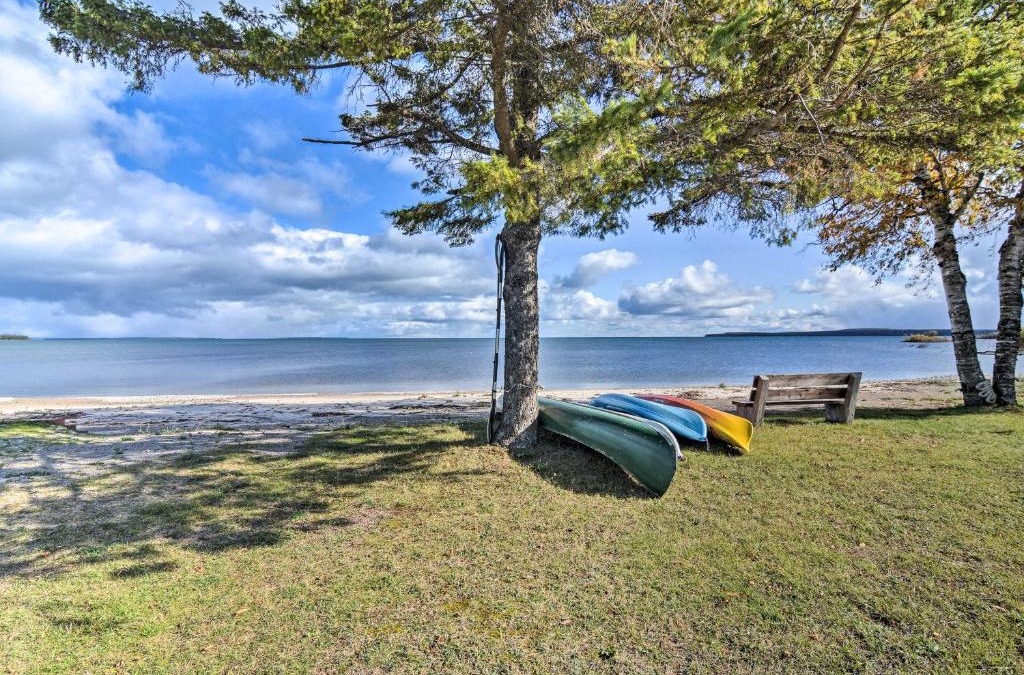 St Ignace House | St Ignace Cottage with Deck and Beach on Lake Huron!
