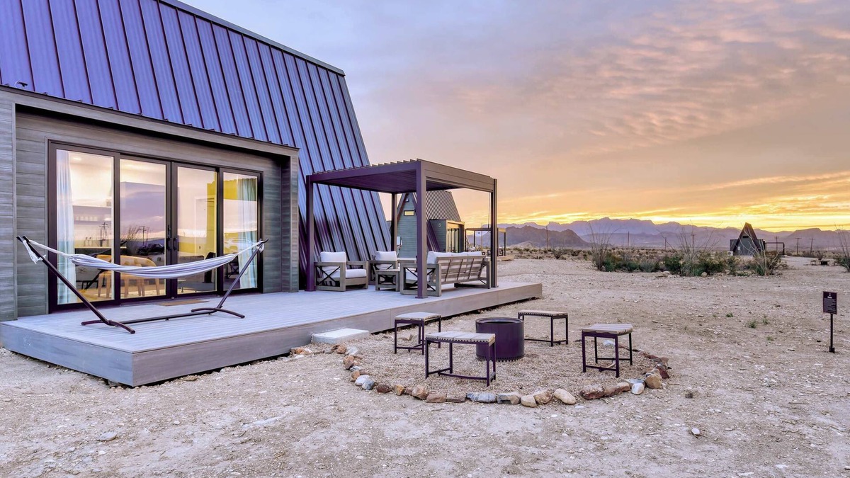 Study Butte-Terlingua Cabin | Stardust Big Bend Luxury A-Frame#7 with a fab view