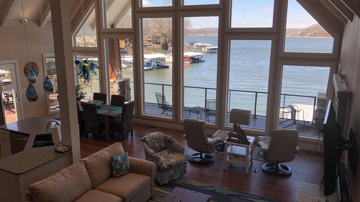 Gravois Mills House | Stay on the lake with amazing views! Perfect for families including Fido!