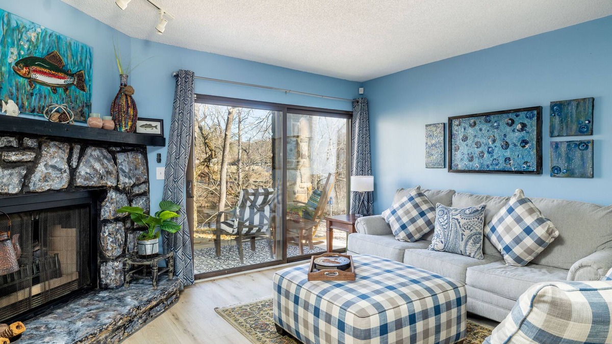 Townsend Condo | Step from the patio into the Little River. Walking distance to AWESOME!