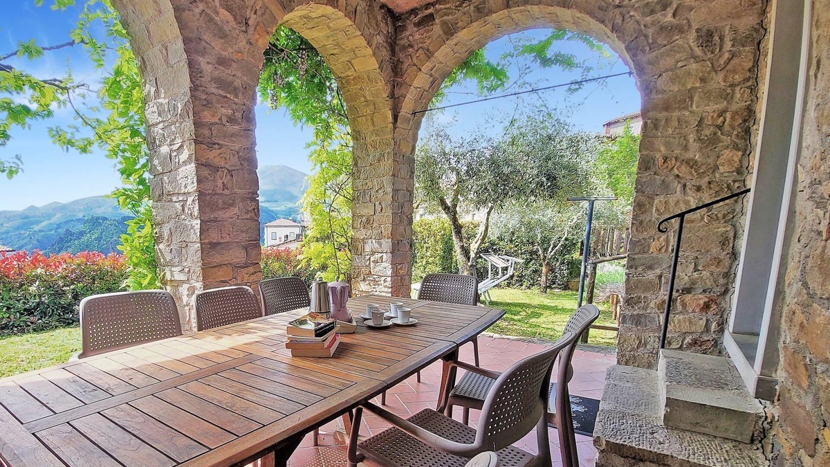 San Romano in Garfagnana Villa | Stone cottage with wonderful loggia, private pool, walk to facilities.