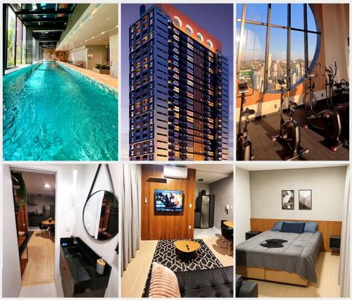 Centro Apartment | Studio 706 Premium no Centro de Chapecó com Piscina Academia e Vaga Garagem AP Completo
