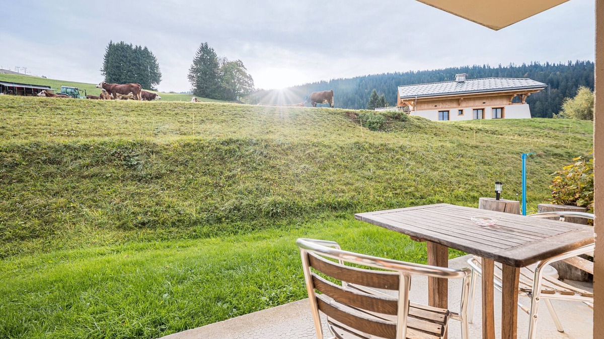 Cohennoz Apartment | Studio Apartment '3 - Le Rodhodendron' with Mountain View, Shared Garden and Wi-Fi