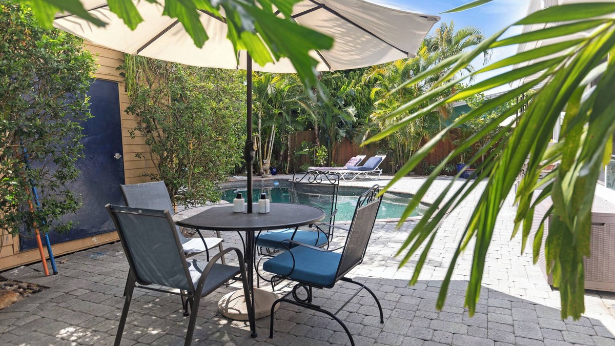 Middle River Terrace Apartment | Studio apt near Wilton Manors, fenced yard with pool, puppy friendly.