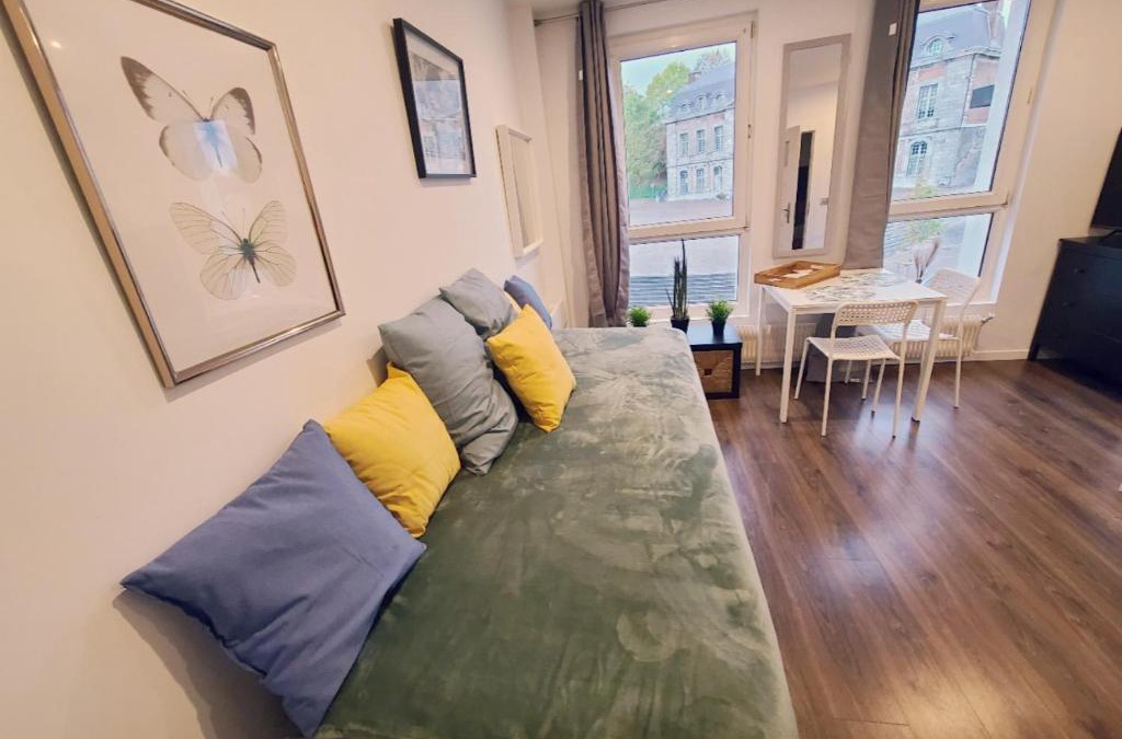 Maubeuge Apartment | Studio chaleureux et élégant en hyper centre de Maubeuge avec vue sur la porte de Mons et la place Vauban