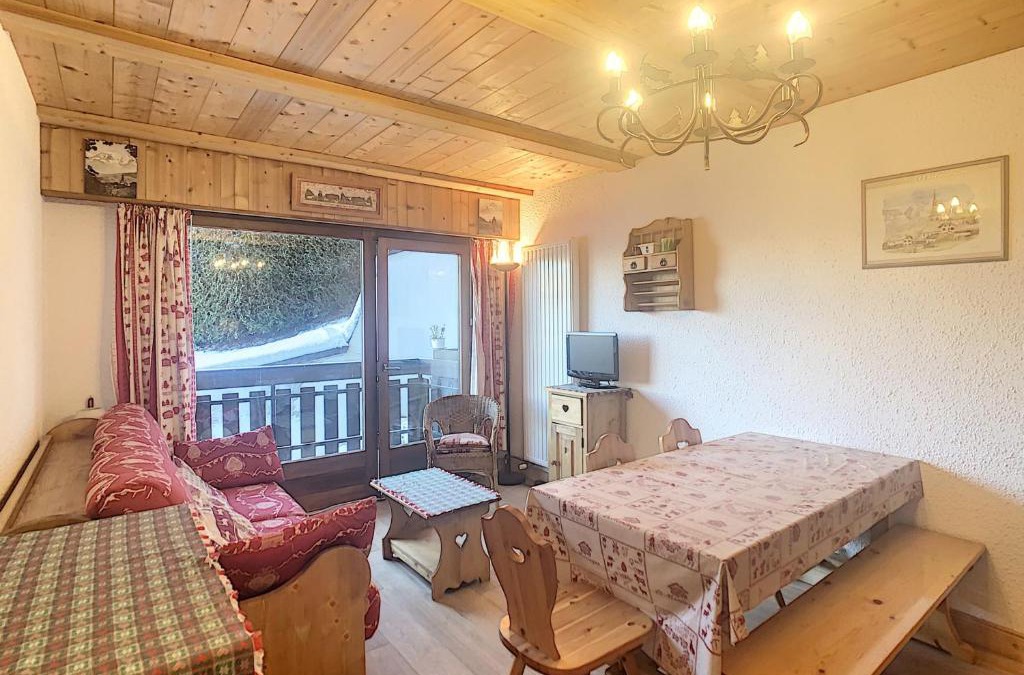 Combloux Apartment | Studio cosy avec cabine, pied des pistes à Combloux, balcon, casier à skis, équipements modernes - FR-1-560-56