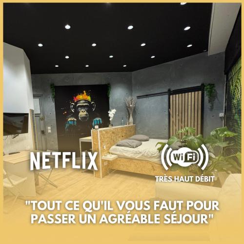 Charmettes - Bellecombe Apartment | Studio Jungle with breakfast and video projector
