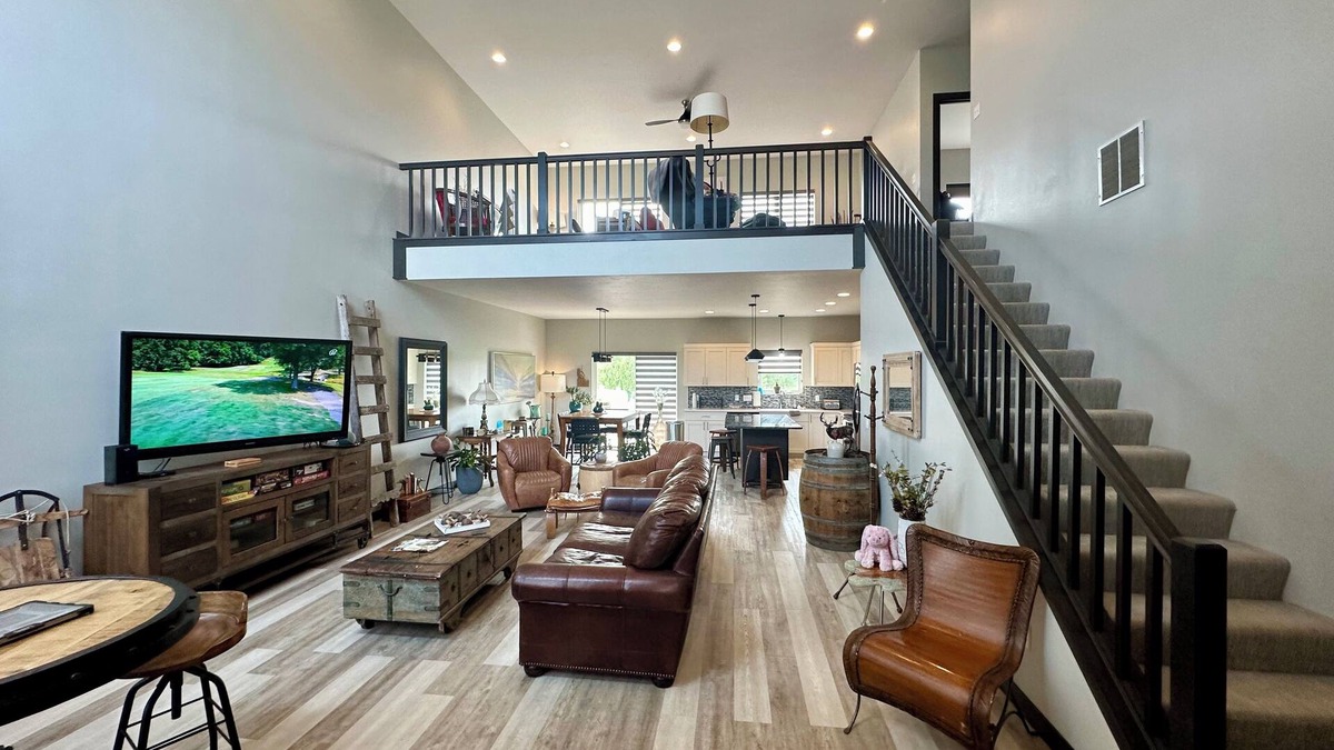 Sioux Falls House | Studio Loft Style Home in Sioux Falls w/Master Suite on main, Hot tub, & Sauna