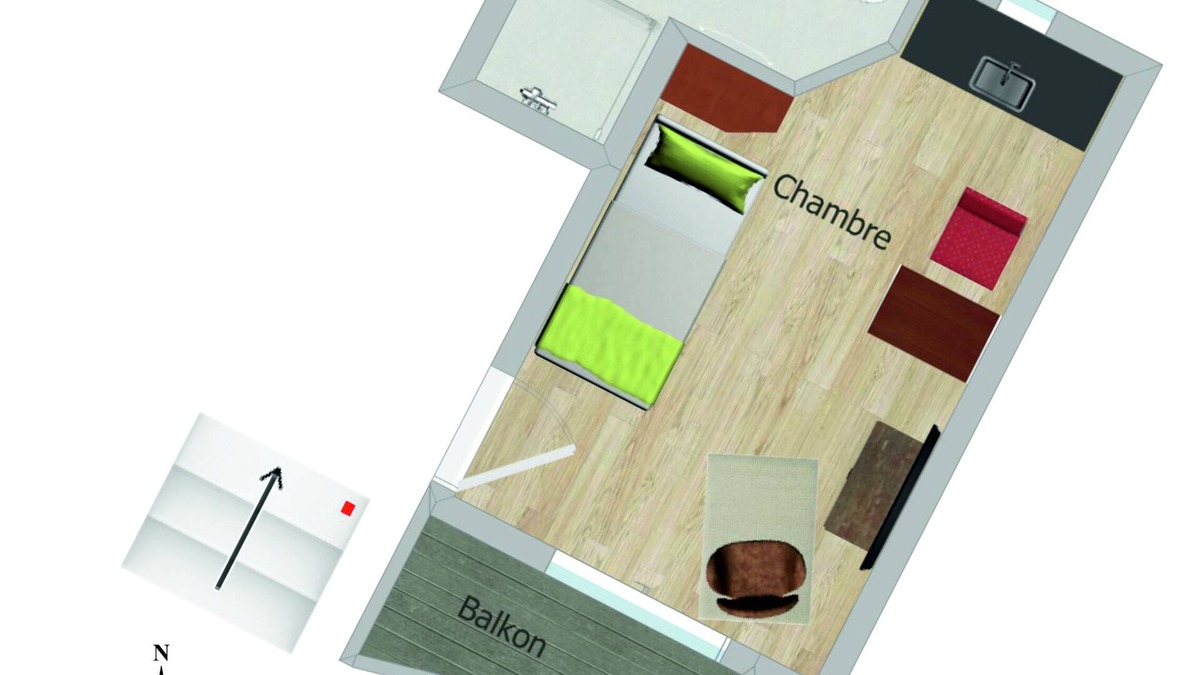 Schierstein Apartment | Studio-Private Bathroom-Balcony-Chambre