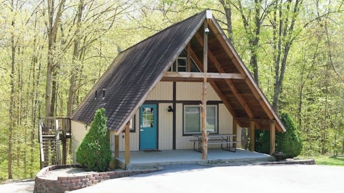 Bloomington Cabin | Stunning Aframe Cabin with Deck