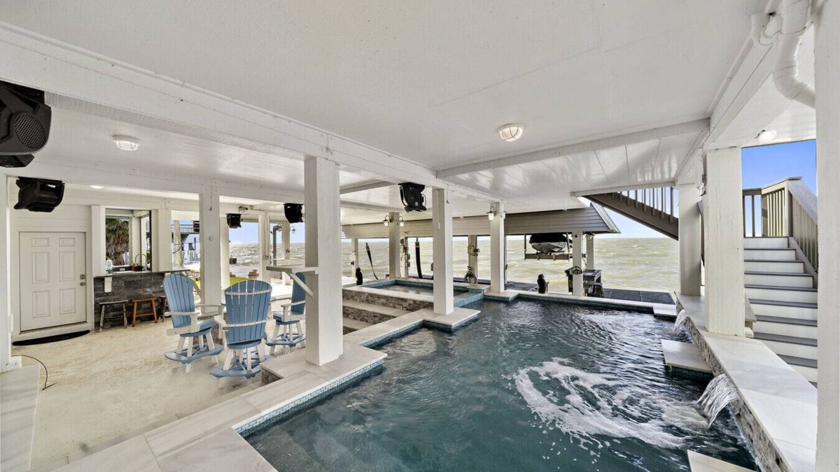 Galveston House | Stunning Waterfront Home with Private Pool