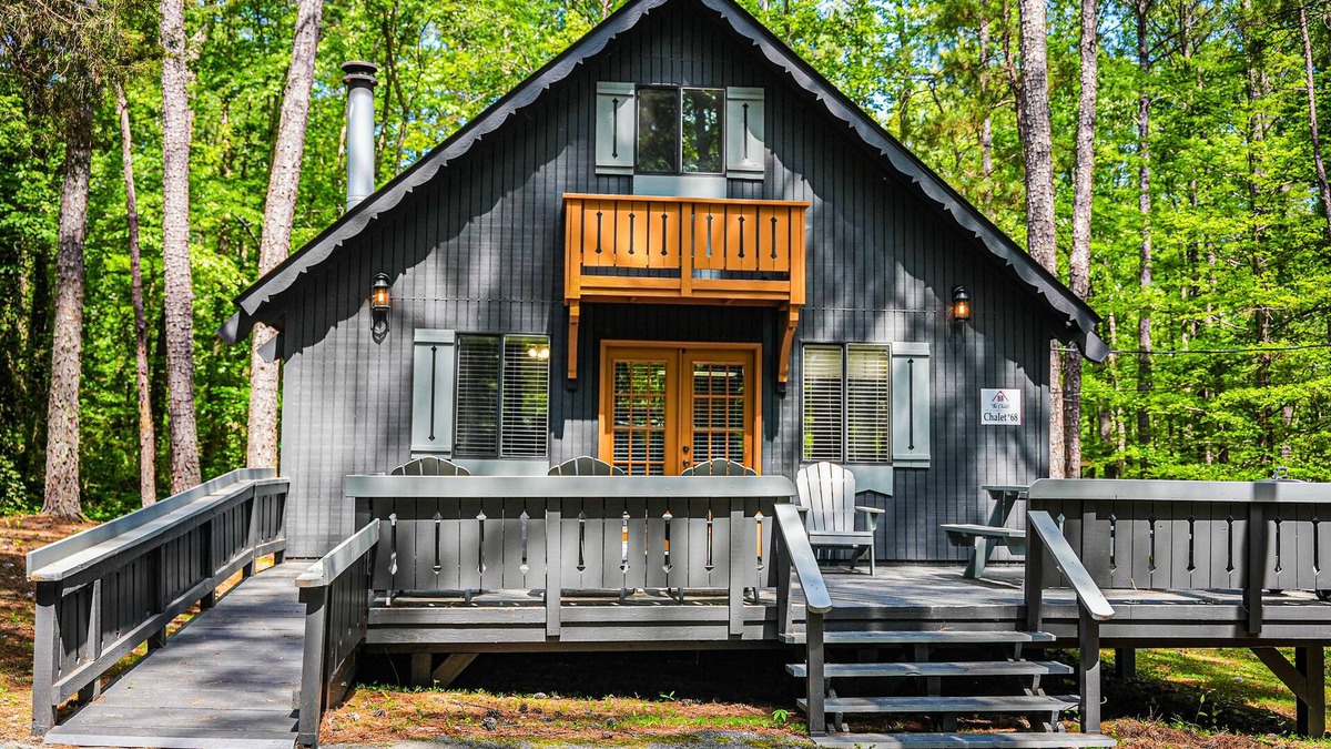 Pine Mountain Ski Chalet | Stunning wooded view Chalet near our salt water pool!