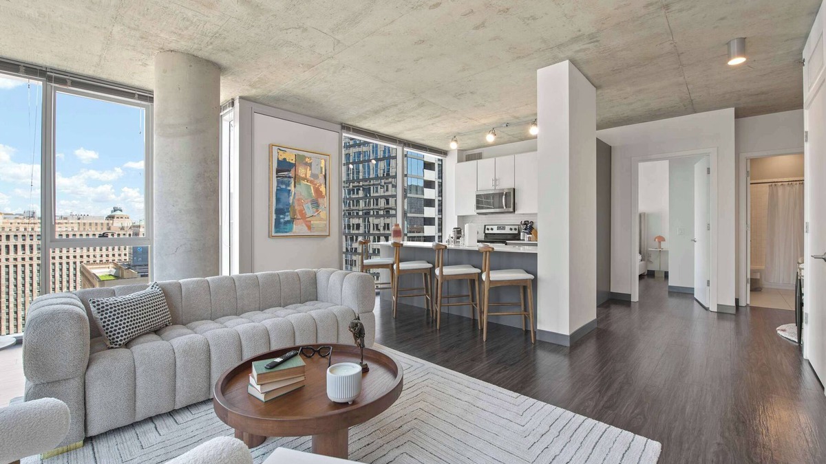 West Loop Gate Apartment | Stylish 2BR with Skyline Views Near Riverwalk