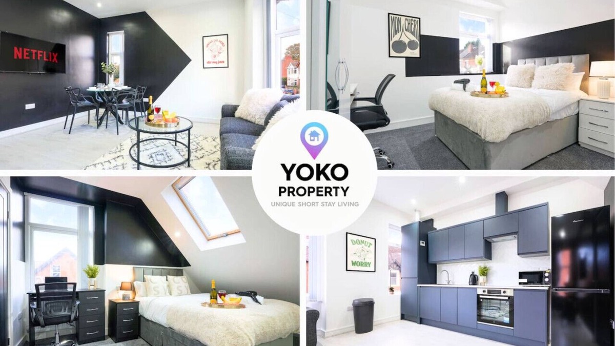 Coventry Apartment | Stylish 4 bedroom 4 bathroom Flat - Free Parking