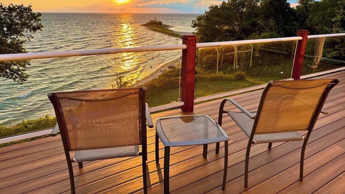 Charlevoix House | Stylish Home with Private Beach Views, Hot tub