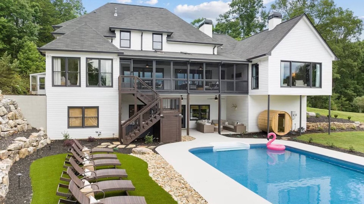Helen House | Stylish mountain view estate with private pool, firepit, two kitchens, & AC