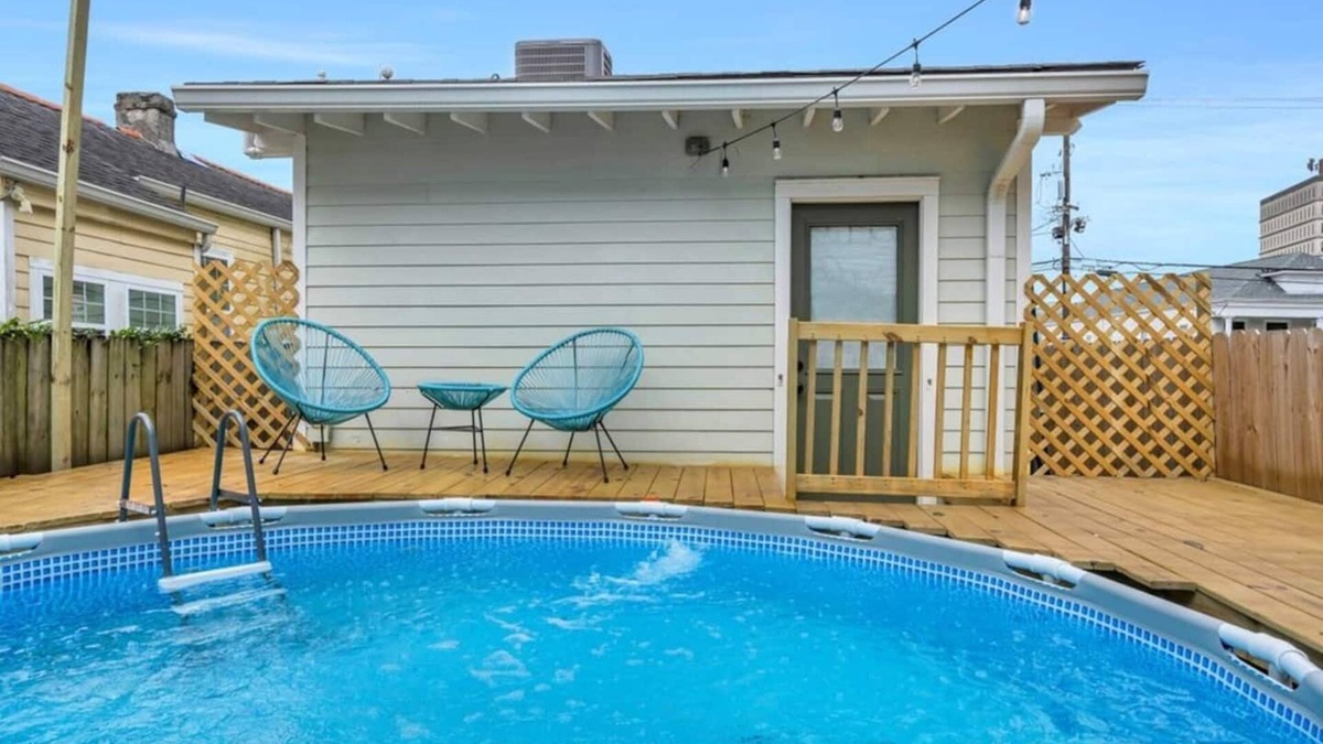 Tulane - Gravier House | Stylish NOLA Retreat: 3BR, 2BA Home. Exclusive Access, Pool, Walk to Streetcar, Superdom9