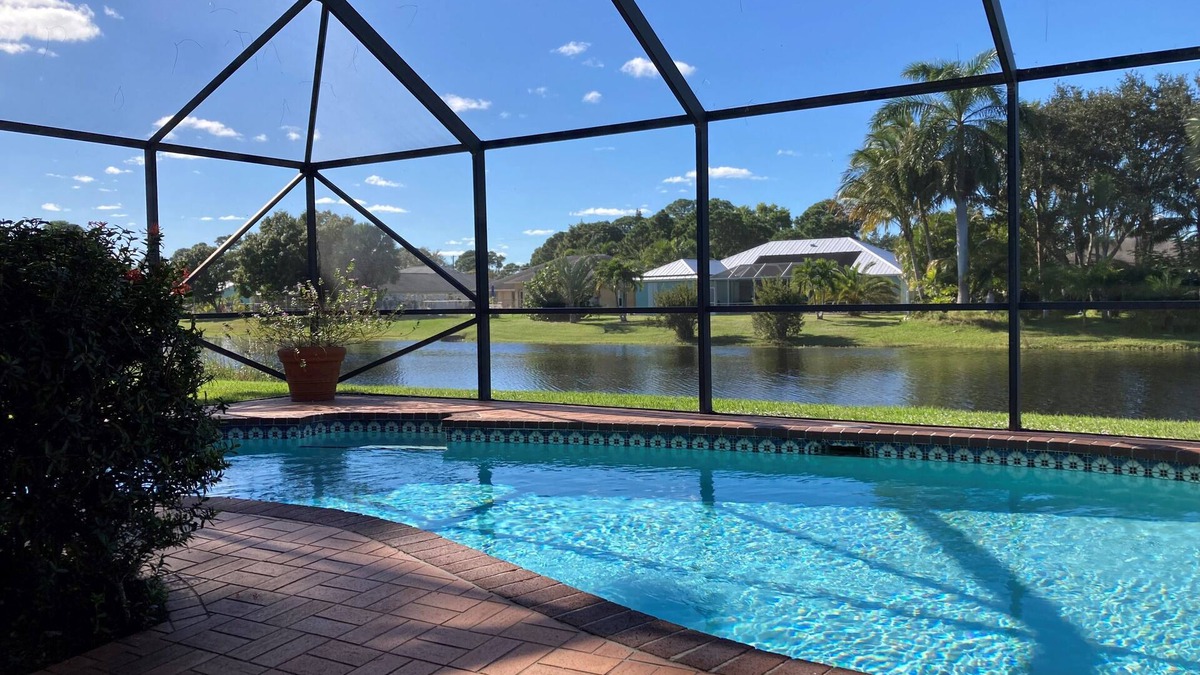 Port Saint Lucie House | Stylish Waterfront Home w/Heated Pool, 8 miles to the Beach, Close to Shopping.