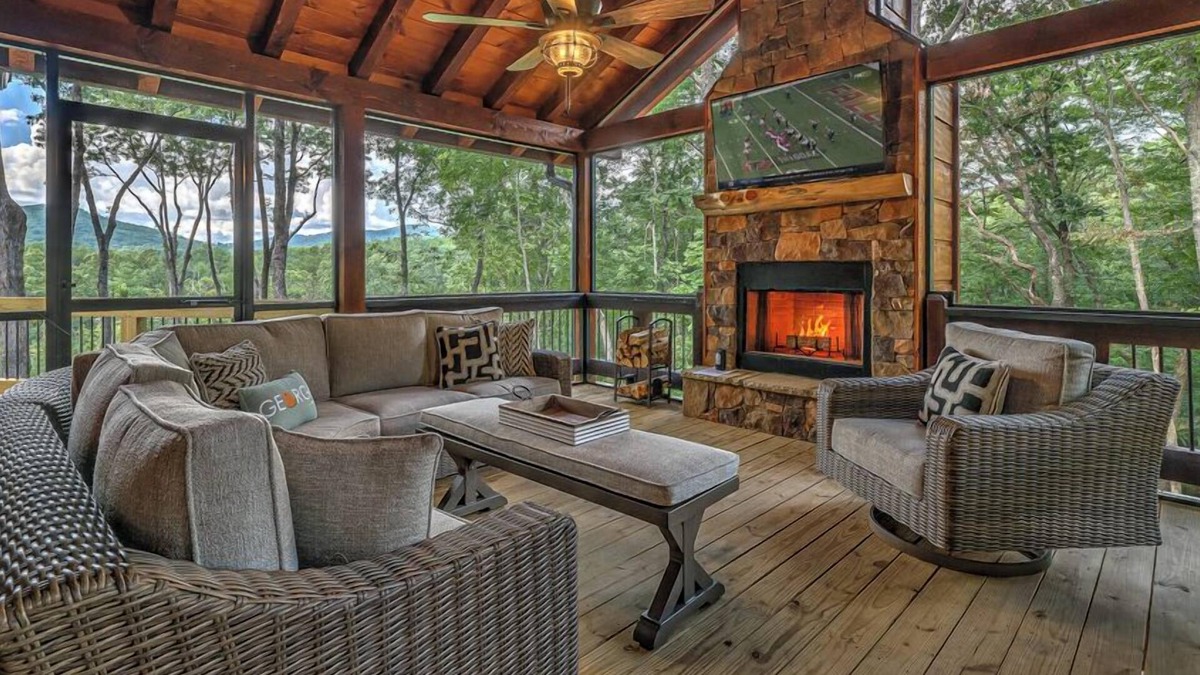 Suches Cabin | Such a View - Mountain Views | Screened In Porch | Game Room