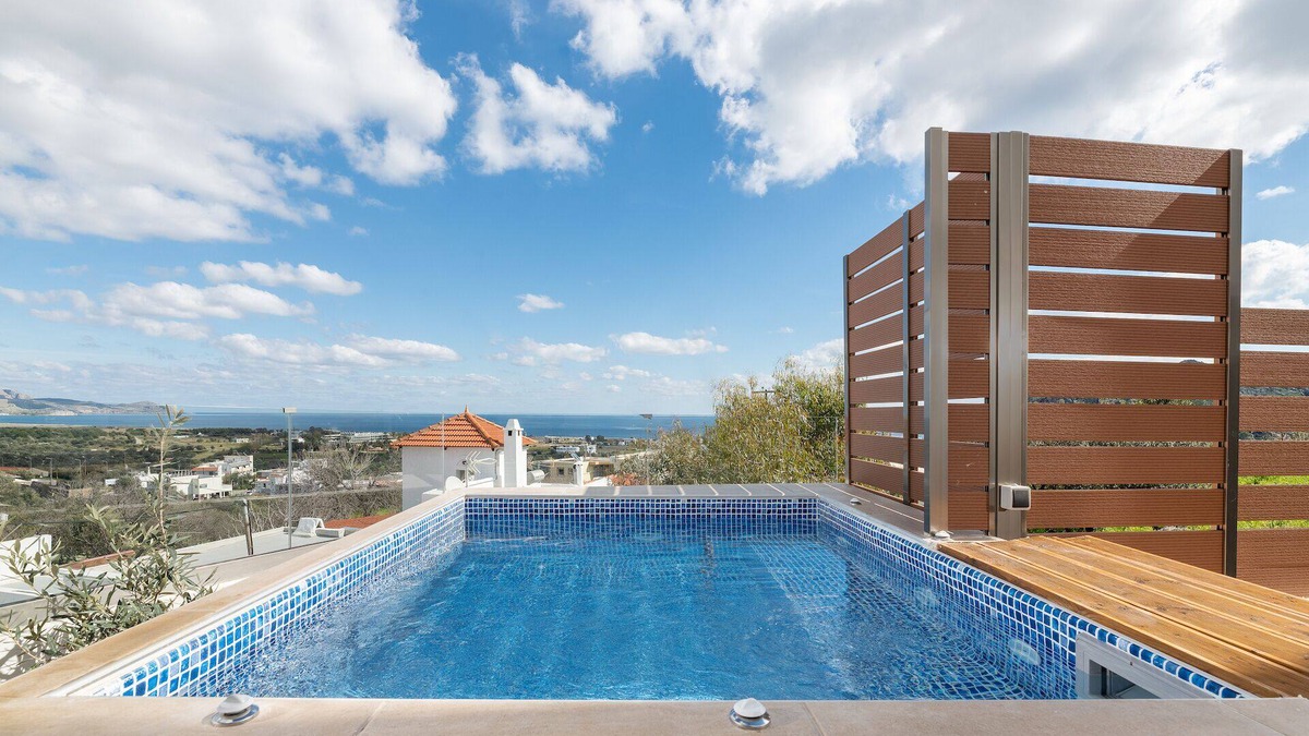 Kalathos House | Summer house in Kalathos near Lindos - outdoor whirlpool and stunning sea views