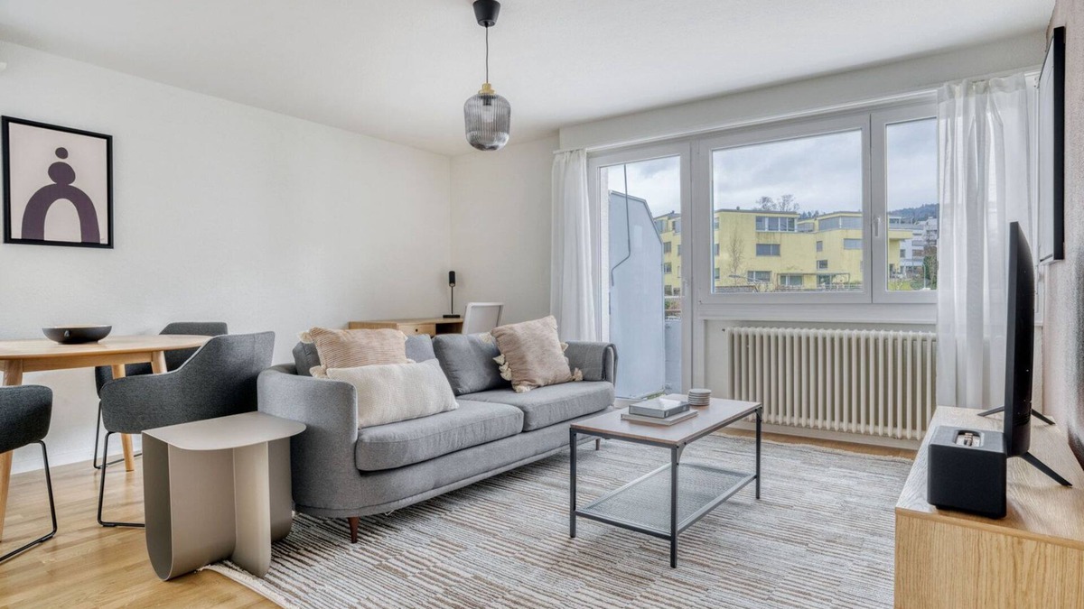 Altstetten Apartment | Sunlit Altstetten 3 Room w/Storage & W/D, nr Local Market, by Blueground