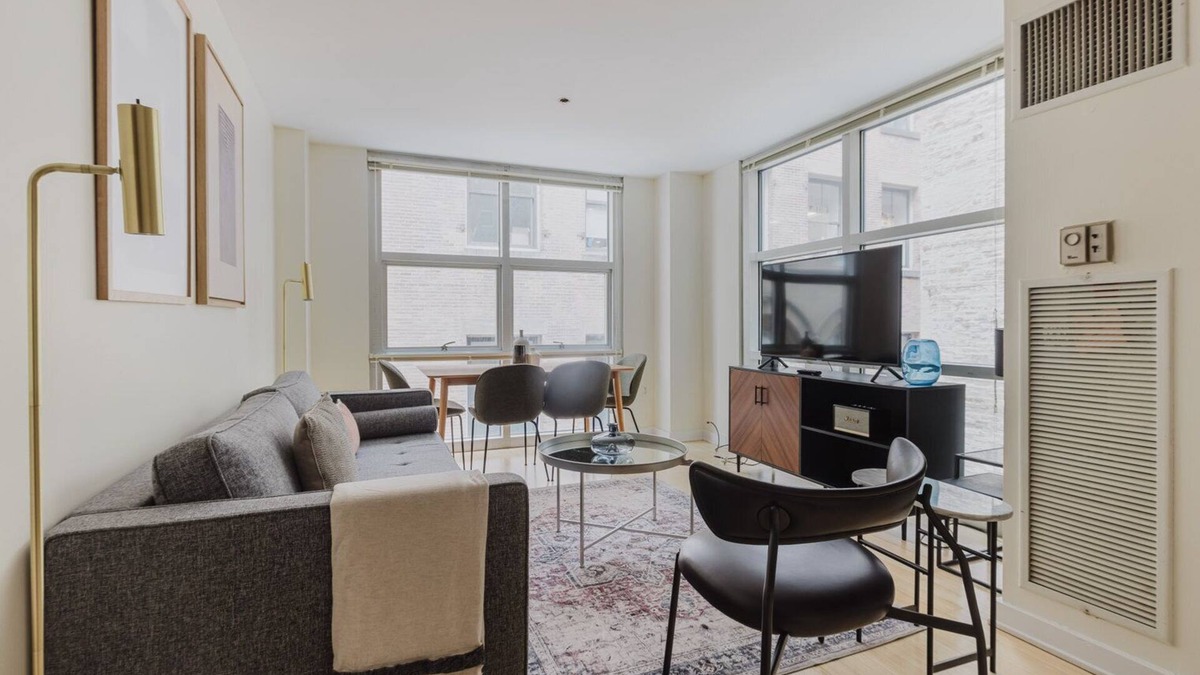 Theatre District Apartment | Sunny Downtown 2BR, A/C & Elevator, by Blueground