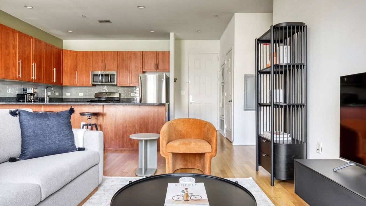 Hoboken Apartment | Sunny Hoboken 2BR w/ Gym, Shuttle, Lounge, Fire Pit & Pool, by Blueground
