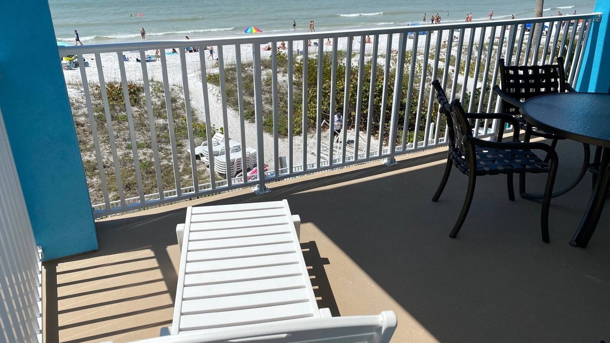 Indian Rocks Beach Hotel | Sunset from your Balcony! BEACHFRONT, 2 Bed, 2 Bath, Heated Pool, UNIT 304