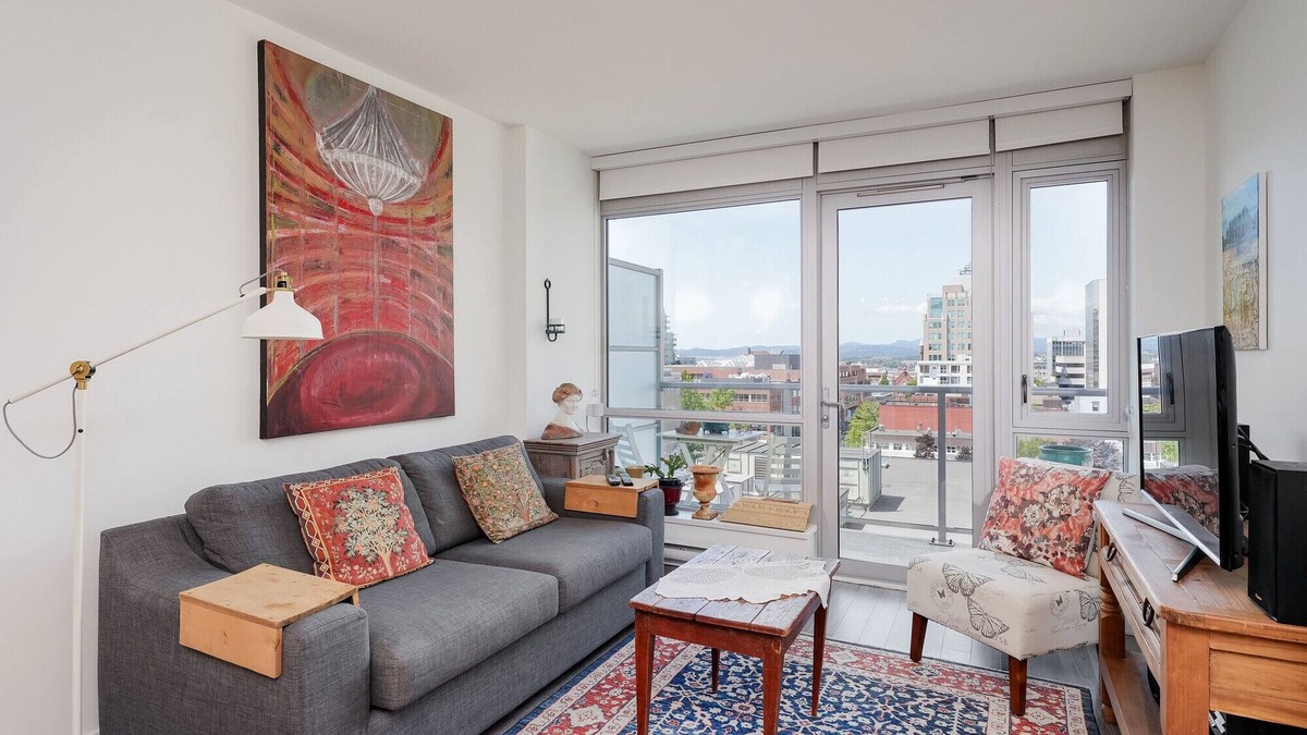 Downtown Victoria Condo | Sunset Place-Deluxe One Bedroom Condo in the Escher Building, Sunset Views and Beyond