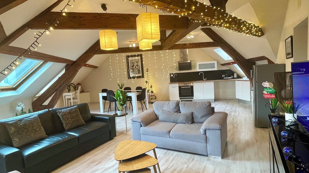 Montlucon Apartment | Superb furnished and equipped T3 decorated for the festive season