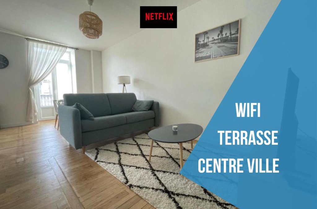 Perigueux Apartment | Superbe T2 Neuf Centre Ville Wifi Terrasse Netflix